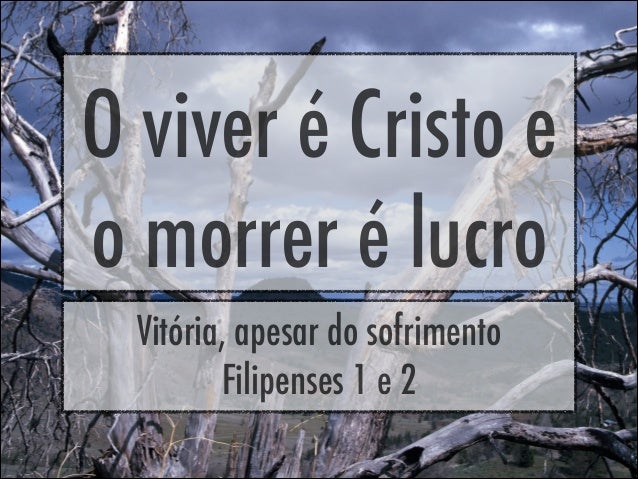 Resultado de imagem para o viver é cristo e o morrer é lucro