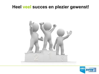 Heel veel succes en plezier gewenst!
 