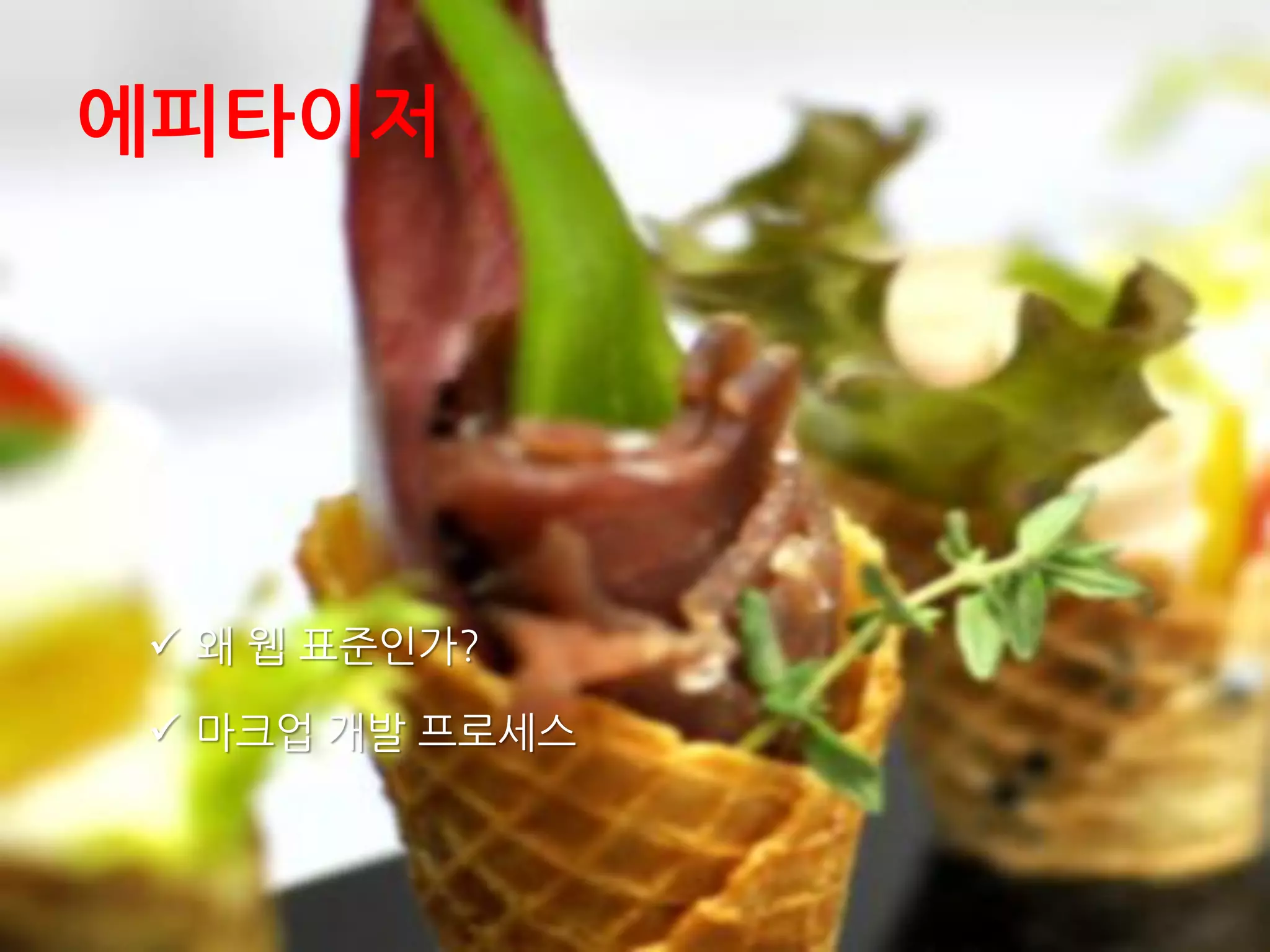 에피타이저
 왜 웹 표준인가?
 마크업 개발 프로세스
 