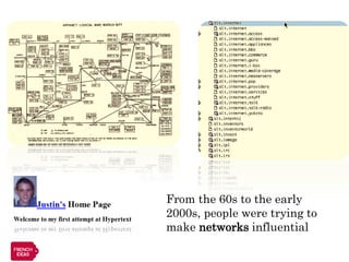 From the 60s to the early
2000s, people were trying to
make networks influential
 