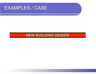 EXAMPLES / CASE




       NEW BUILDING DESIGN
 
