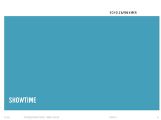 SHOWTIME
    TRENNER

© S&V   SCHOLZ&VOLKMER | HTML5 | DANIEL HALLER   09082012   41
 