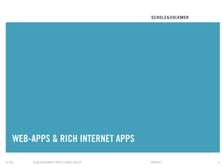WEB-APPS & RICH INTERNET APPS
    TRENNER

© S&V   SCHOLZ&VOLKMER | HTML5 | DANIEL HALLER   09082012   8
 