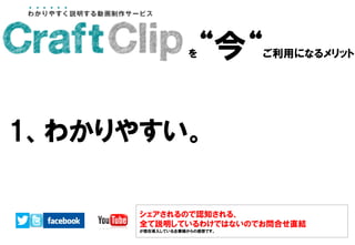 を“今“ご利用になるメリット
1、わかりやすい。
シェアされるので認知される、
全て説明しているわけではないのでお問合せ直結
が現在導入している企業様からの感想です。
 