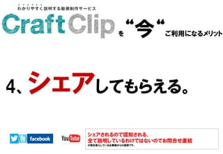 を“今“ご利用になるメリット
4、シェアしてもらえる。
シェアされるので認知される、
全て説明しているわけではないのでお問合せ直結
が現在導入している企業様からの感想です。
 