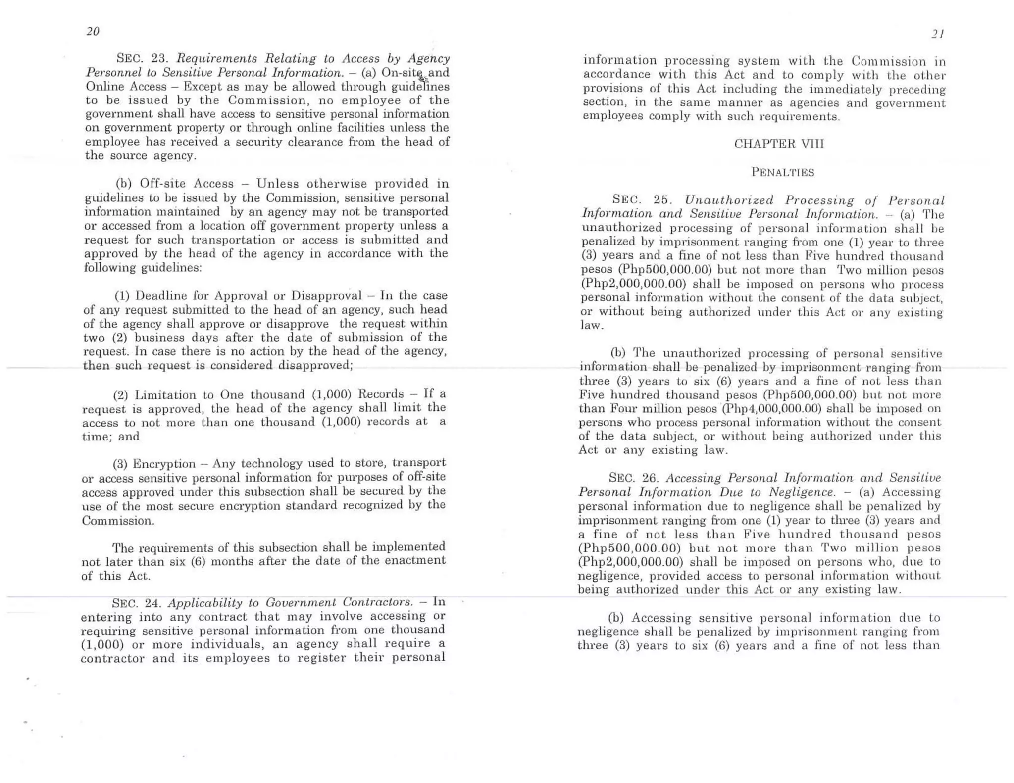 Philippine Republic Act No. 10173 Data Privacy Act of 2012