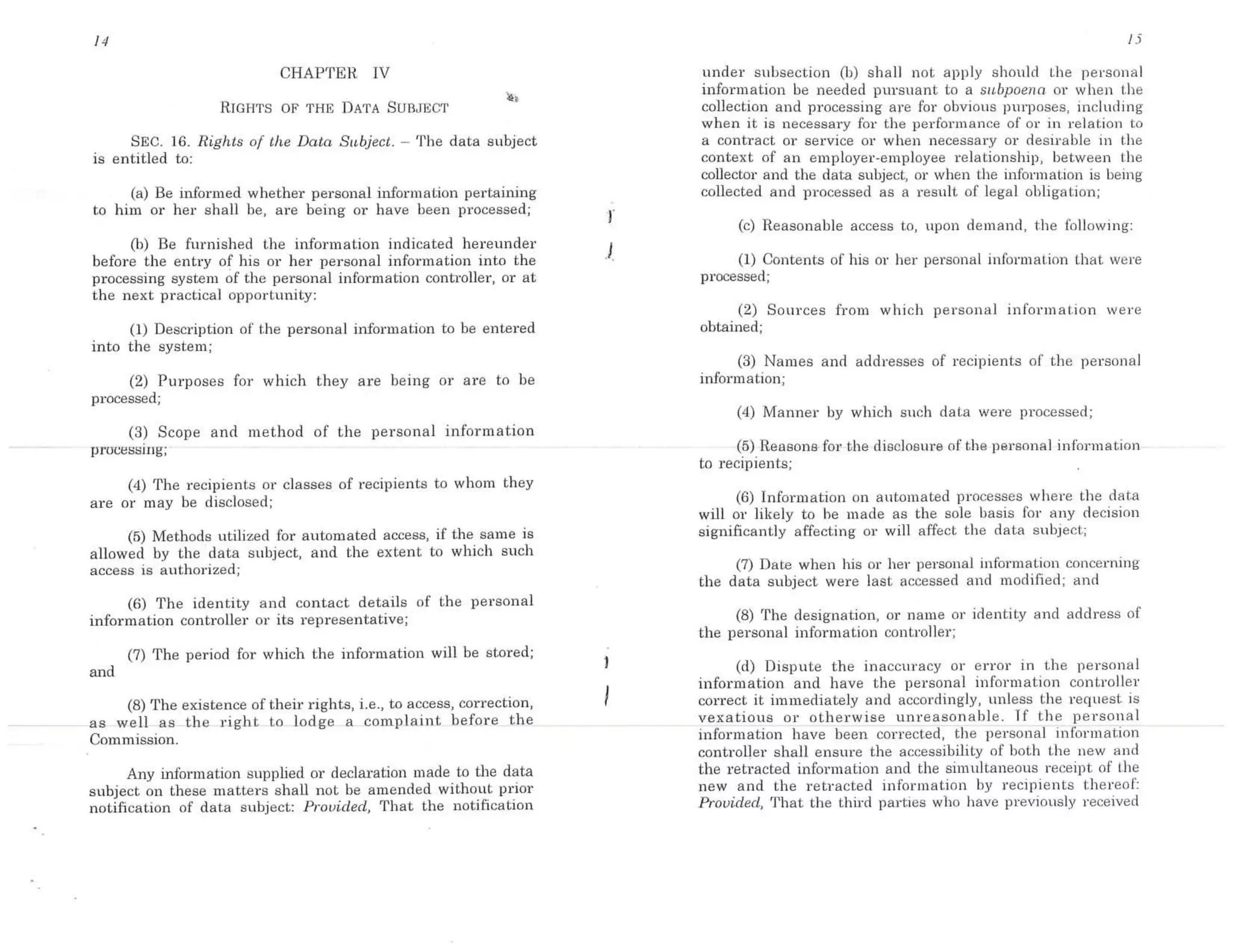 Philippine Republic Act No. 10173 Data Privacy Act of 2012