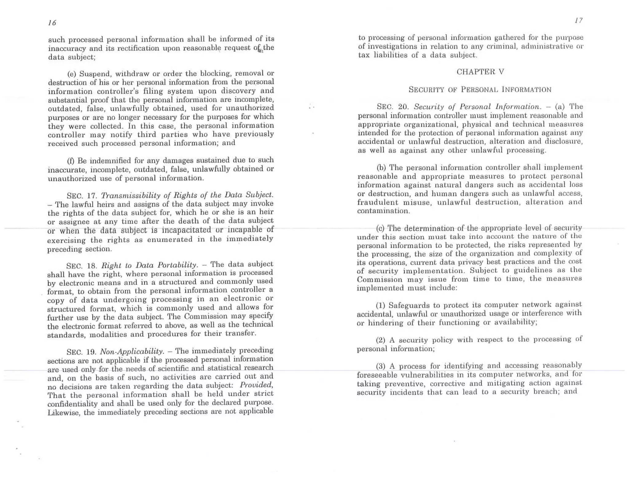 Philippine Republic Act No. 10173 Data Privacy Act of 2012