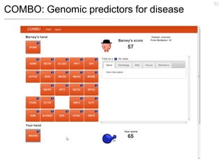 52
COMBO: Genomic predictors for disease
 