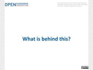 Mechanical MOOC


               Exercises &
 Content         Quizzes




E-mail Lists   Study Groups
 