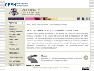 Why do Universities participate
    in OpenCourseWare?
 