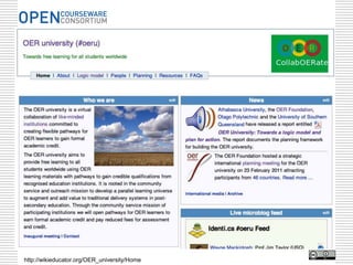 Why? Institutional benefits

• Showcasing existing courses and educational
  quality

   transparency = respect & trust

   good public relations
 