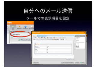 自分へのメール送信
メールでの表示項目を設定
 