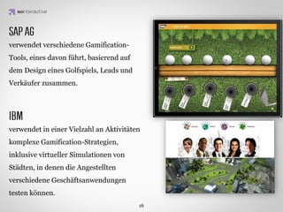 Was motiviert den Mitarbeiter und beeinﬂusst sein
                 Engagement?
     Führungsrollen
     Belohnungen

              IDEA KREATYWNA
     Zwischenmenschliche Beziehungen
     Unabhängigkeit
     Herausforderungen und die Fähigkeit, diese umzusetzen
     Persönliche Entwicklung
     Wettbewerb
 