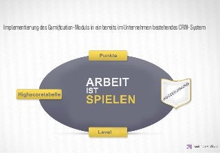 Implementierung des Gamiﬁcation-Moduls in ein bereits im Unternehmen bestehendes CRM- System




                     IDEA KREATYWNA
 