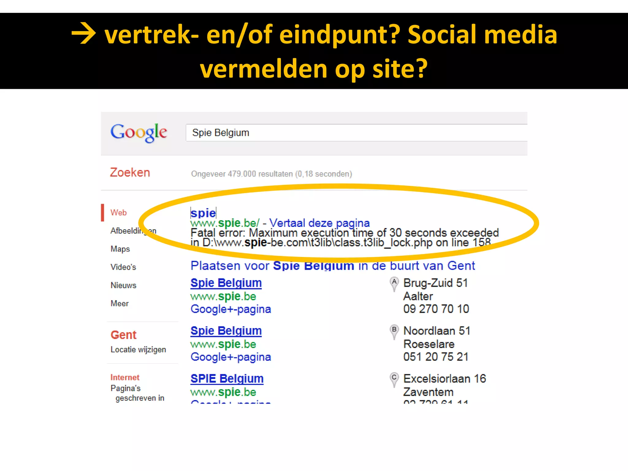  vertrek- en/of eindpunt? Social media
          vermelden op site?
 