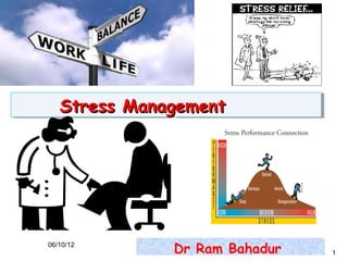 Stress Management
   Stress Management




06/10/12
              Dr Ram Bahadur   1
 