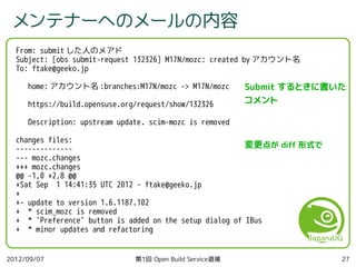 第1回 Open Build Service 道場