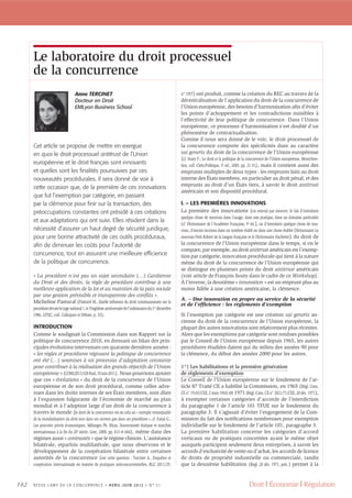 Le laboratoire du droit processuel de la concurrence - Revue Lamy de la Concurrence N°31 2012, pp.182-199.