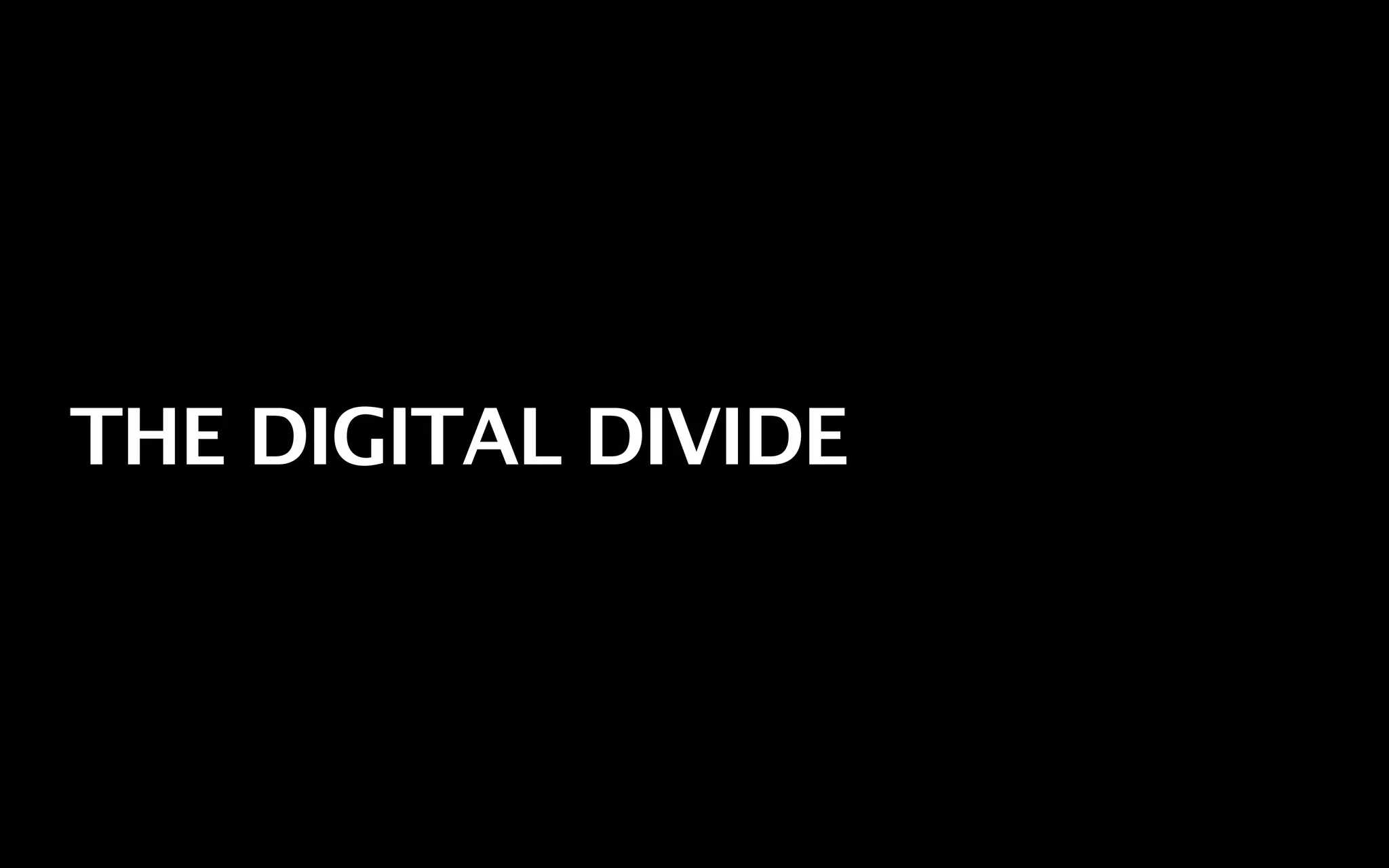 THE DIGITAL DIVIDE
 