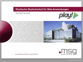 Elastische Skalierbarkeit für Web-Anwendungen
    Das Play!-Framework




1                                               msg systems ag, 20.09.2012
 
