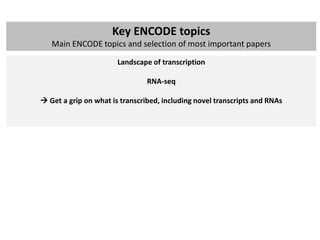 ENCODE project: brief summary of main findings | PPTX