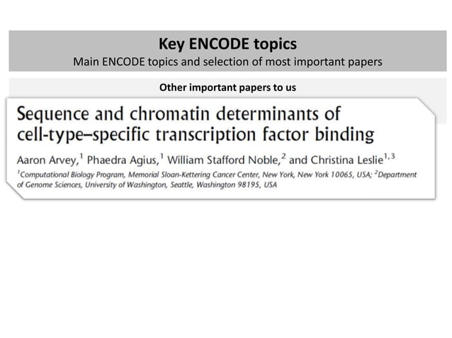 ENCODE project: brief summary of main findings | PPT
