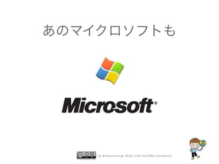 あのマイクロソフトも




    by @mapconcierge, @Tom_G3X and OSM conctibutors
 