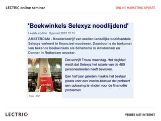LECTRIC online seminar   ONLINE MARKETING UPDATE
 