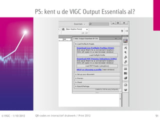 PS: kent u de VIGC Output Essentials al?




© VIGC - 1/10/2012   QR-codes en interactief drukwerk / Print 2012   51
 