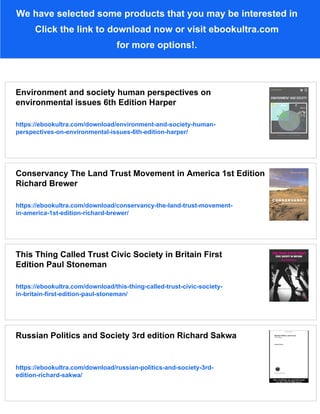 Trust Computing and Society 1st Edition Richard H. R. Harper (Ed.) | PDF