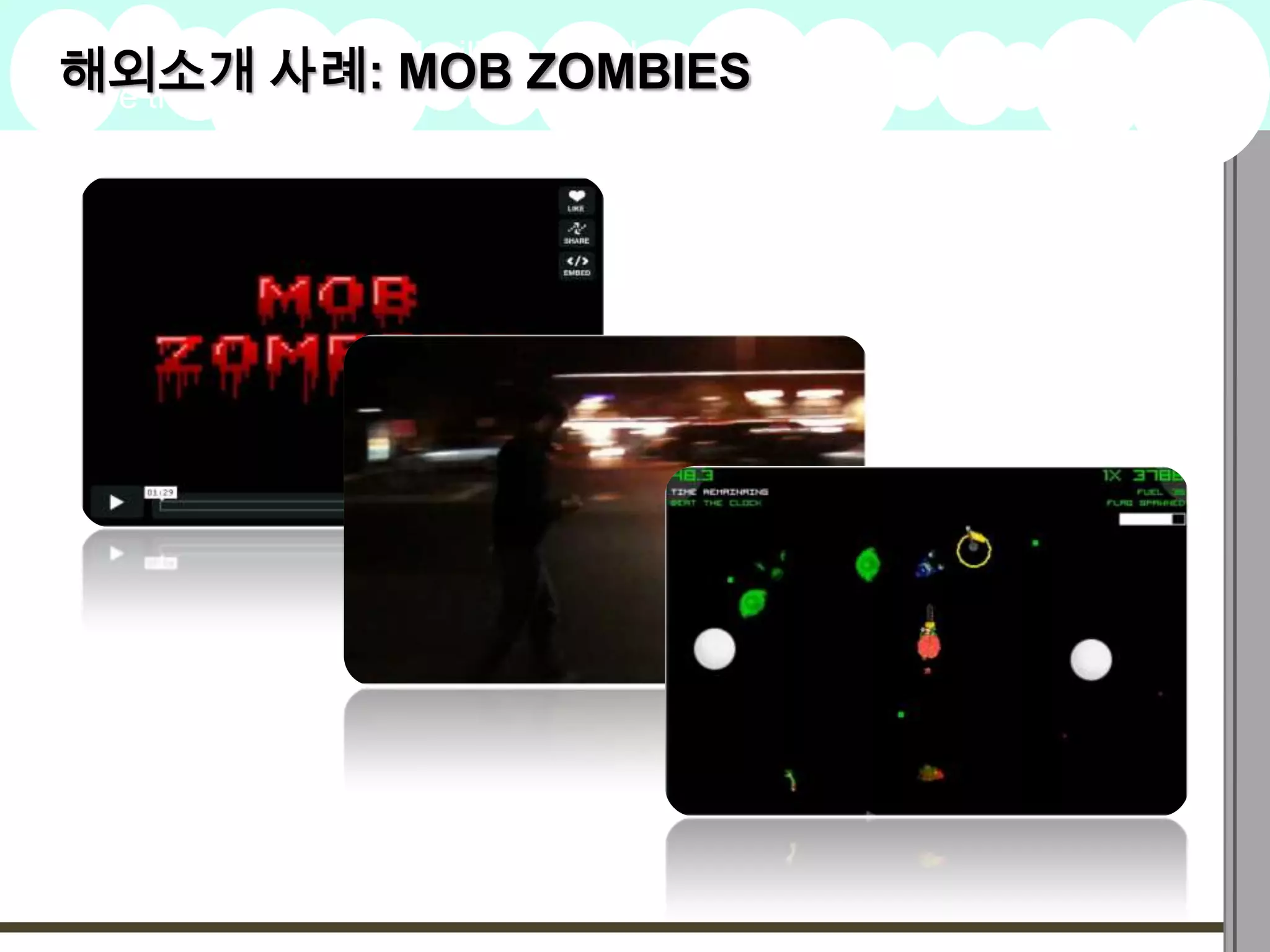 해외소개clarifying MOB ZOMBIES
here that is
             사례: and inspiring
A summary of this goal will be stated   2009
                                        Goals
 