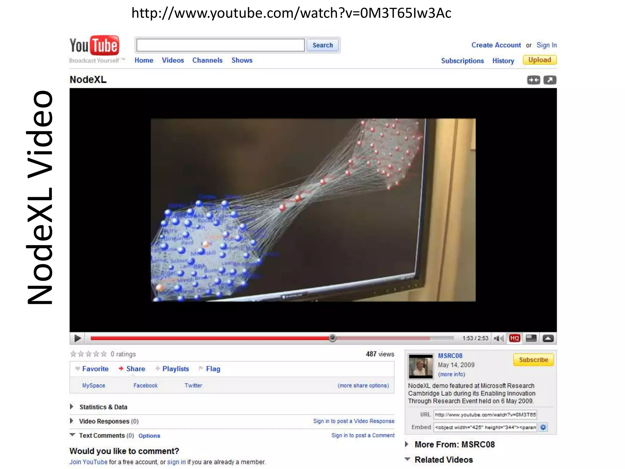 http://www.youtube.com/watch?v=0M3T65Iw3Ac

NodeXL Video
 