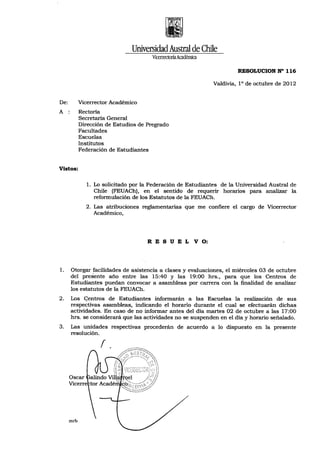 resolución 116 