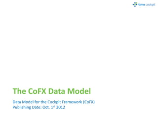 The CoFX Data Model
Data Model for the Cockpit Framework (CoFX)
Publishing Date: Oct. 1st 2012
 