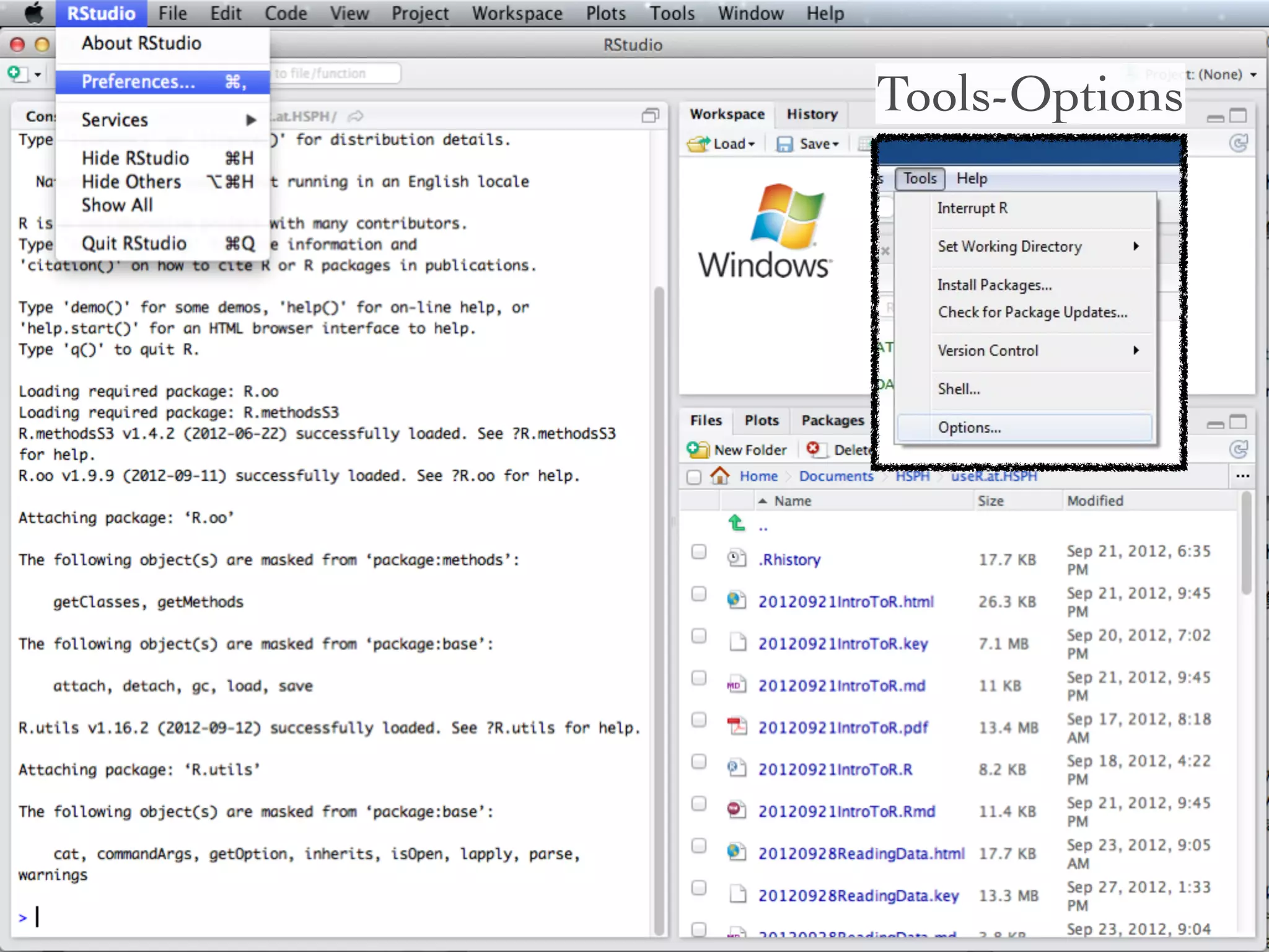 Workspace

Console
            Plot
 