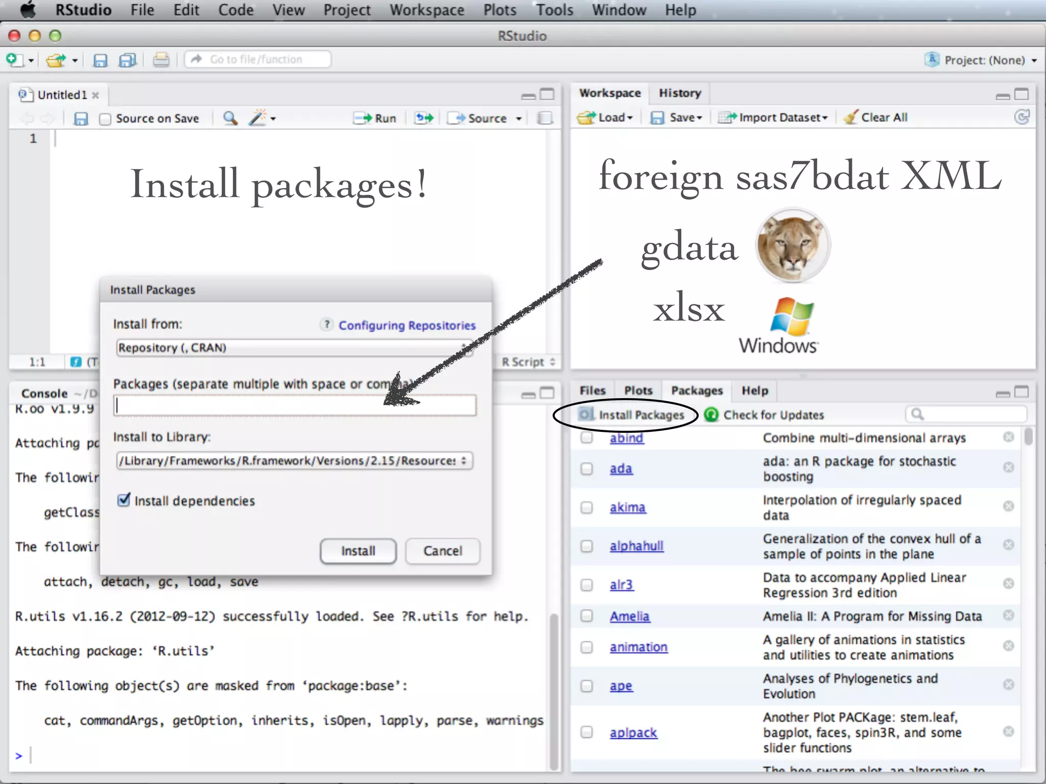 Install
additional
packages
 