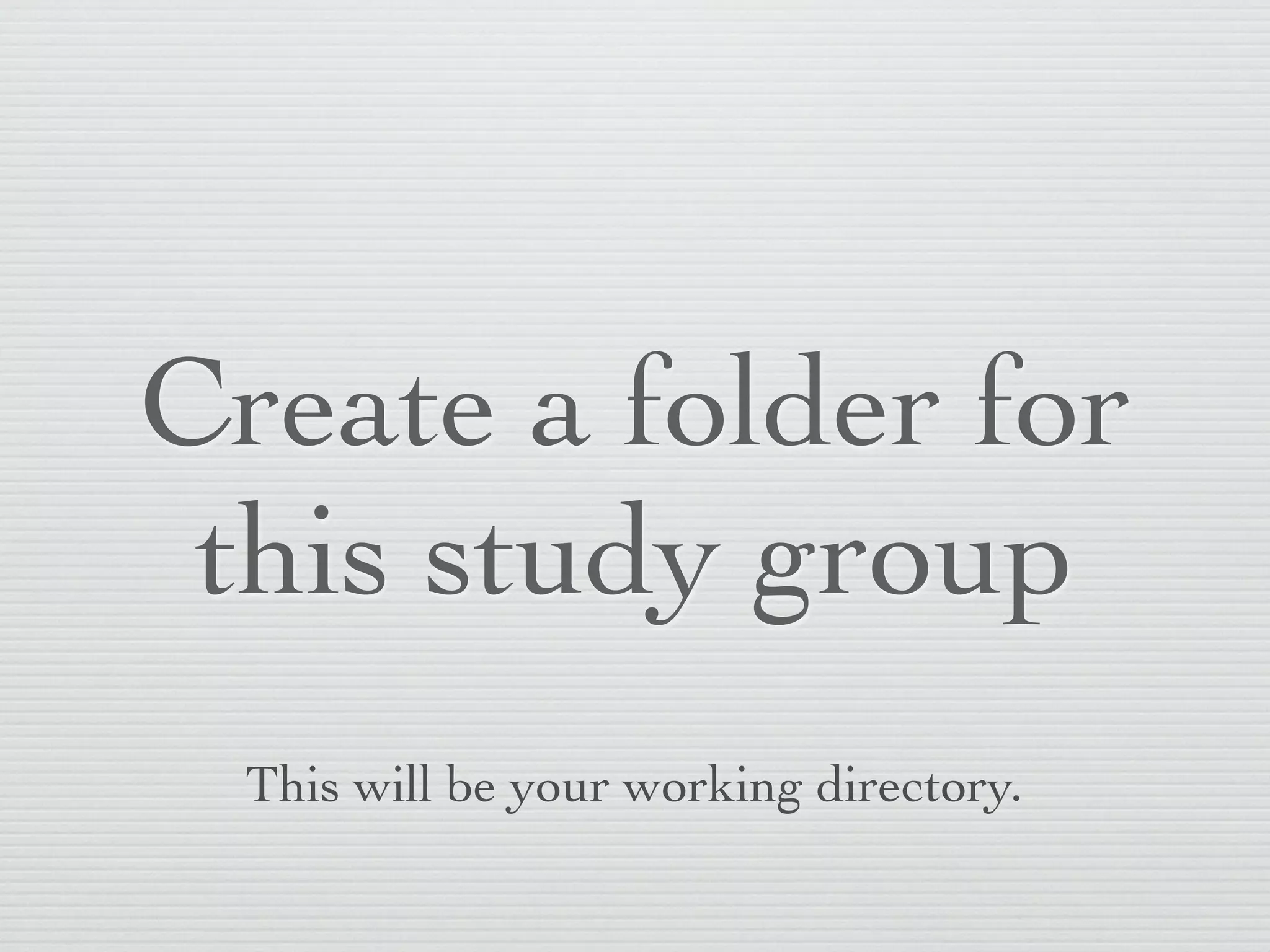 Supported
n   .RData (native): load()
n   .csv & text ﬁles: read.csv(), etc
n   .xls/.xlsx: library(gdata) or library(xlsx)
n   .sas7bdat: read.sas7bdat() via library(sas7bdat)
n   .dta: read.dta via library(foreign)
n   and more...
       http://cran.r-project.org/doc/manuals/R-data.html
 