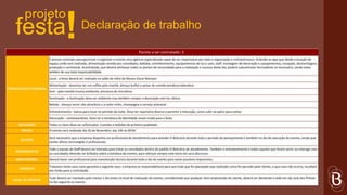 projeto
festa !   Declaração de trabalho
 