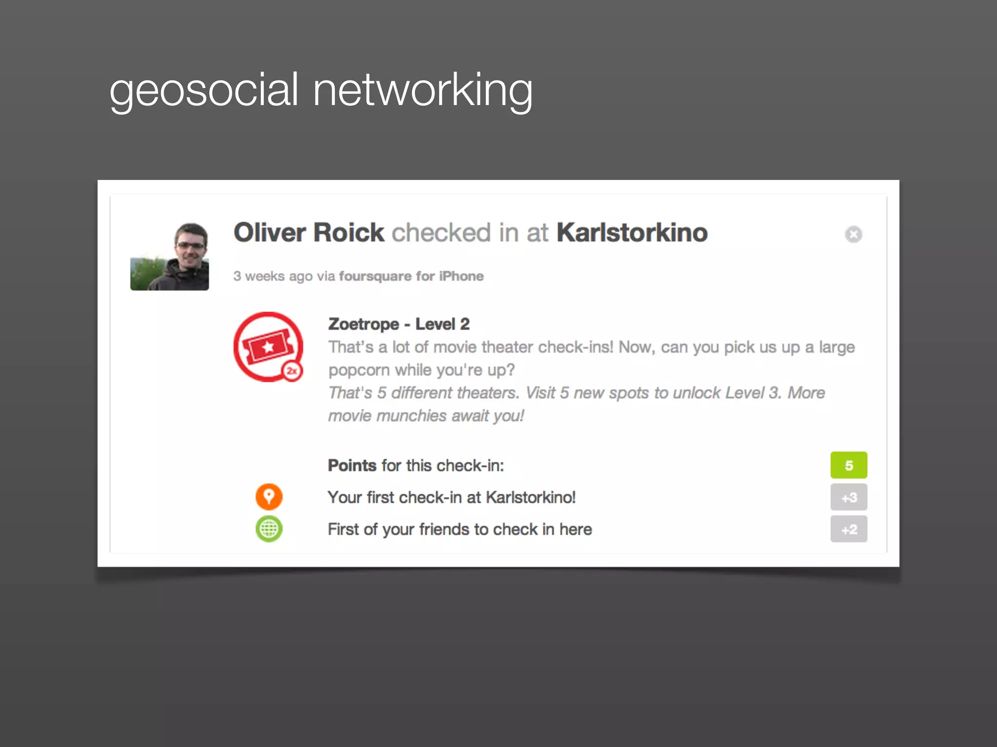 geosocial networking
 