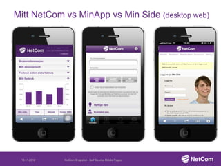 Mitt NetCom vs MinApp vs Min Side (desktop web)




 12.11.2012   NetCom Snapshot - Self Service Mobile Pages
 