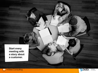 Start every
meeting with
a story about
a customer.
 