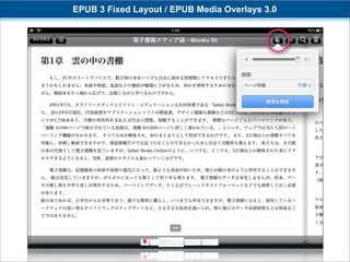 EPUB 3 Fixed Layout / EPUB Media Overlays 3.0
 