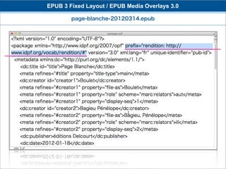EPUB 3 Fixed Layout / EPUB Media Overlays 3.0

        page-blanche-20120314.epub
 