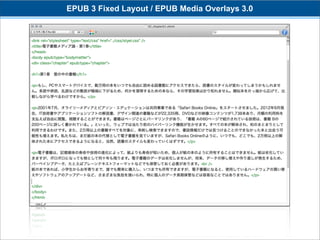 EPUB 3 Fixed Layout / EPUB Media Overlays 3.0
 