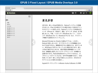 EPUB 3 Fixed Layout / EPUB Media Overlays 3.0
 