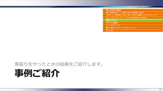 事例ご紹介
素振りをやったときの結果をご紹介します。
35
 