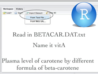 Independent
  two group
 comparison

  wilcox.test
      wilcox.test(age ~ zyg, data = bone)
 