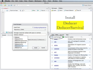 Install
   Deducer
DeducerSurvival
 