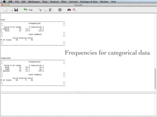 Frequencies for categorical data
 